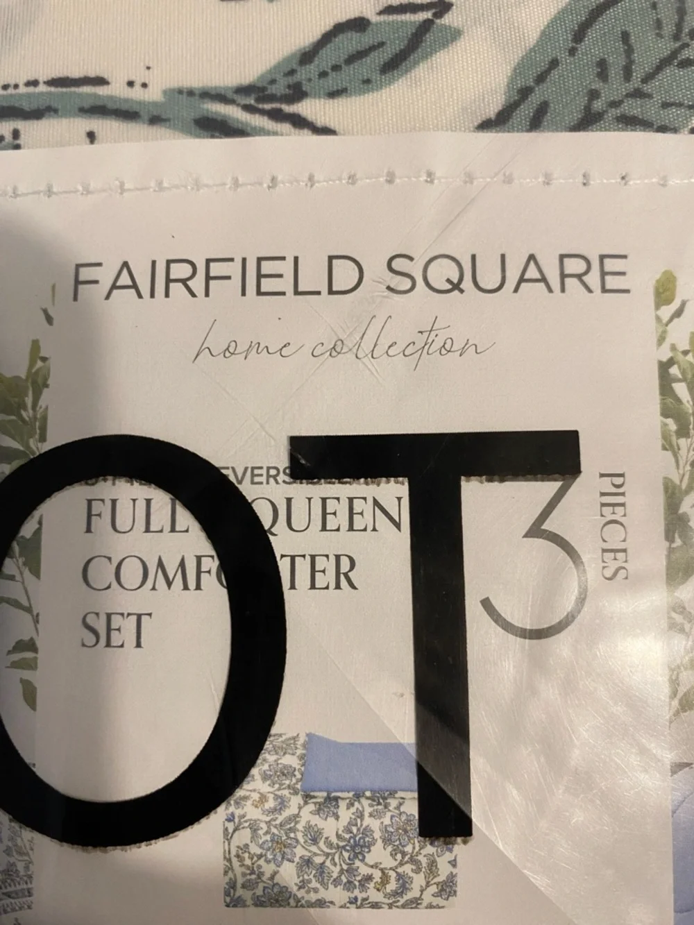 Fairfield  Square Floral Quilt Set in Blue and White.